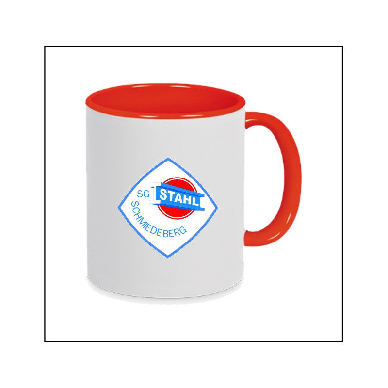 Stahl Schmiedeberg Tasse weiß/rot