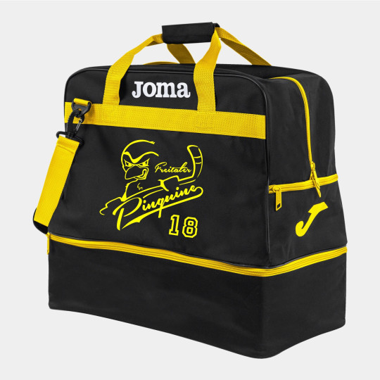 Freitaler Pinguine  Sporttasche M mit Bodenfach schwarz/gelb