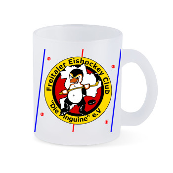 Freitaler Pinguine  Glastasse weiss matt