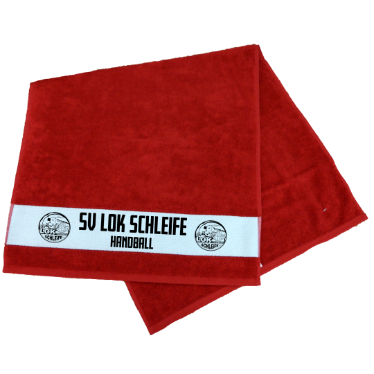 SV Lok Schleife  Duschtuch rot