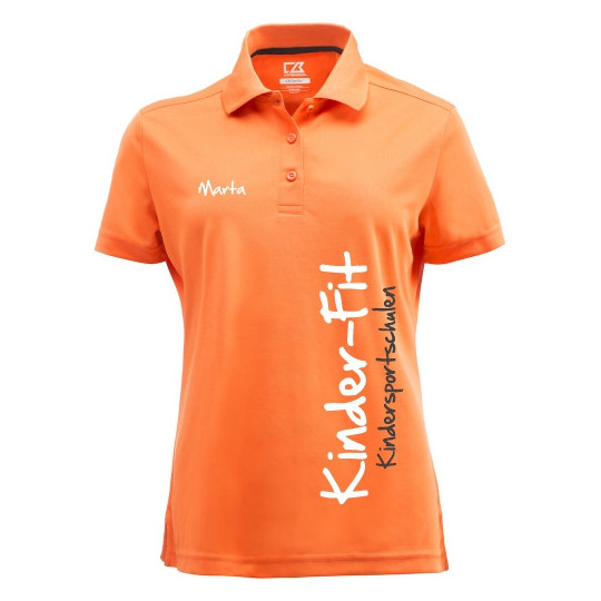Kinder-Fit Damen Poloshirt für Trainer orange