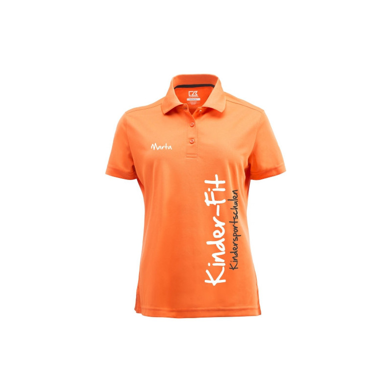 Kinder-Fit Damen Poloshirt für Trainer orange