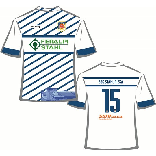 BSG Stahl Riesa SONDERTRIKOT Heim Unisex weiss/blau