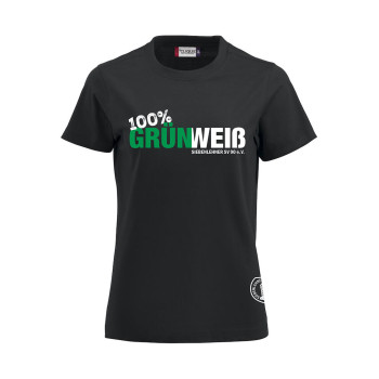 Siebenlehner SV Damen T-Shirt schwarz "Grün Weiß"