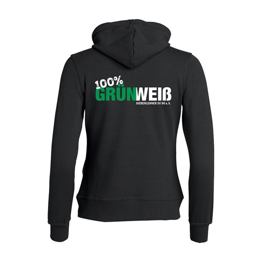 Siebenlehner SV Damen Kapuzenjacke schwarz "Grün Weiß"