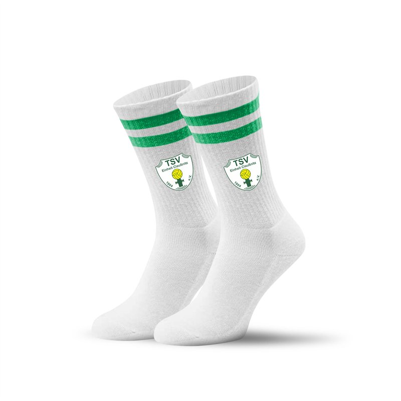 TSV Einheit Claußnitz Socken weiss/grün