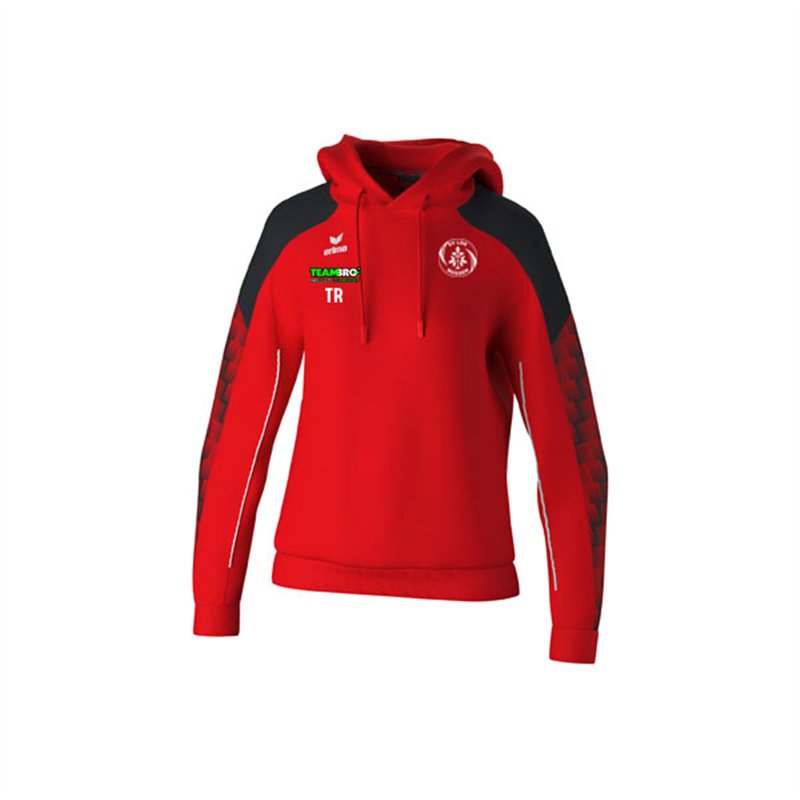 SV Lok Nossen Kapuzensweat Damen rot/schwarz