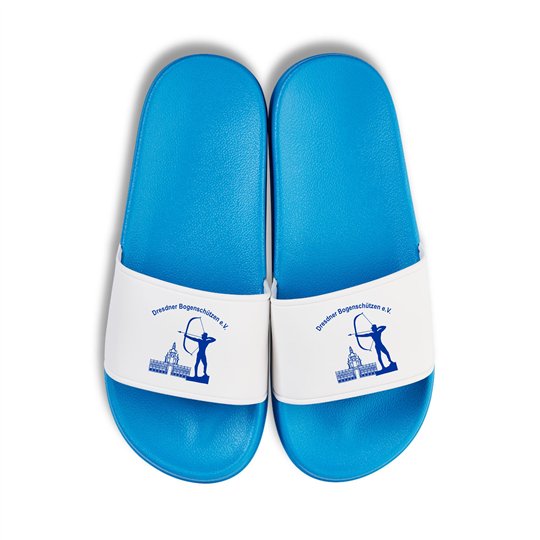 Stahl Riesa  Badelatschen blau/weiss