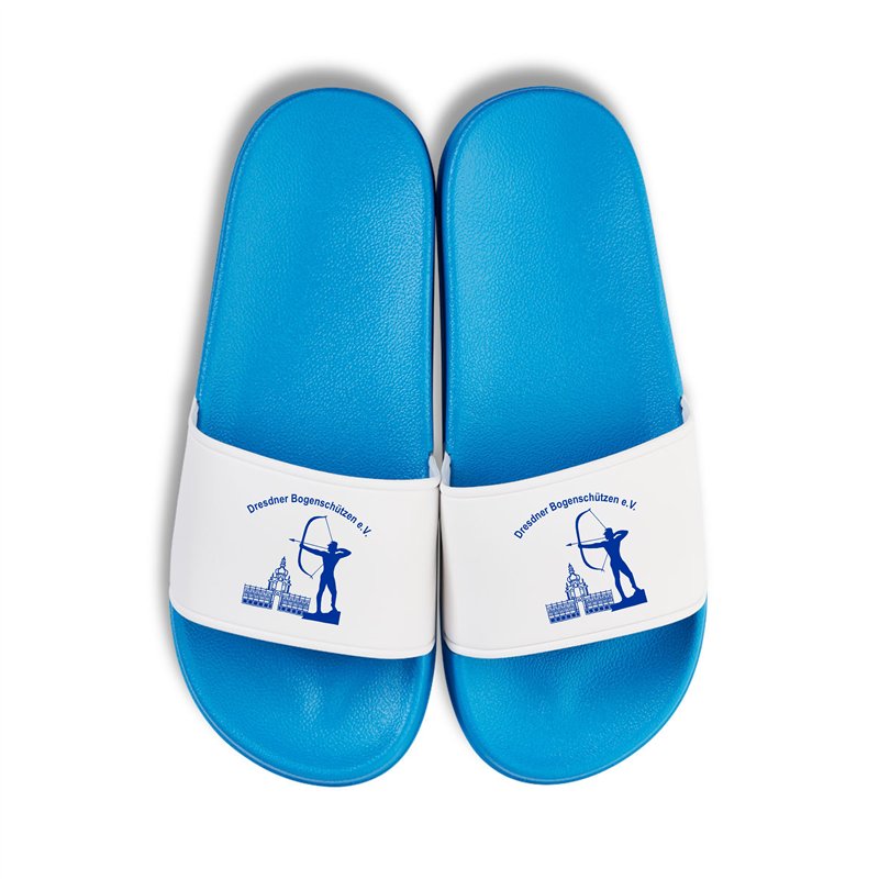 Stahl Riesa  Badelatschen blau/weiss
