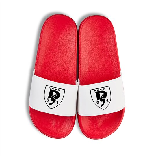 Sportfreunde 01 Handball Badelatschen mit Logo rot