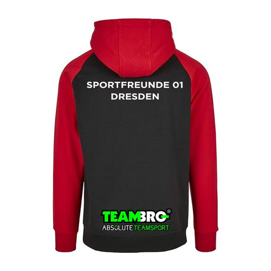 Sportfreunde 01 Handball Hoodie Unisex schwarz/rot
