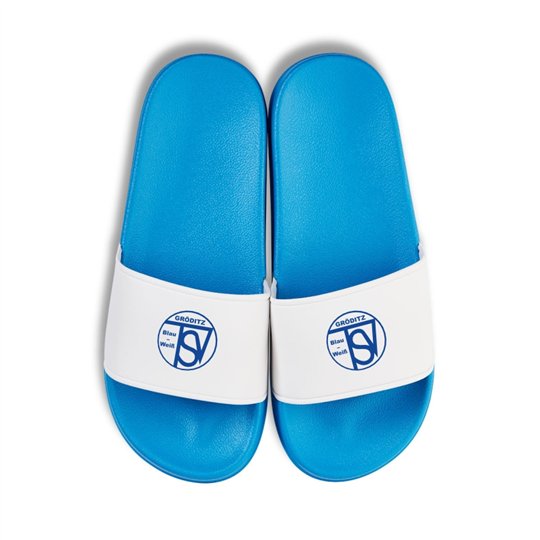 Stahl Riesa  Badelatschen blau/weiss