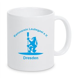 KVL Tasse blau/weiss