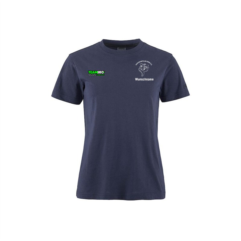 Tauchsportclub Pirna Baumwollshirt Damen navy