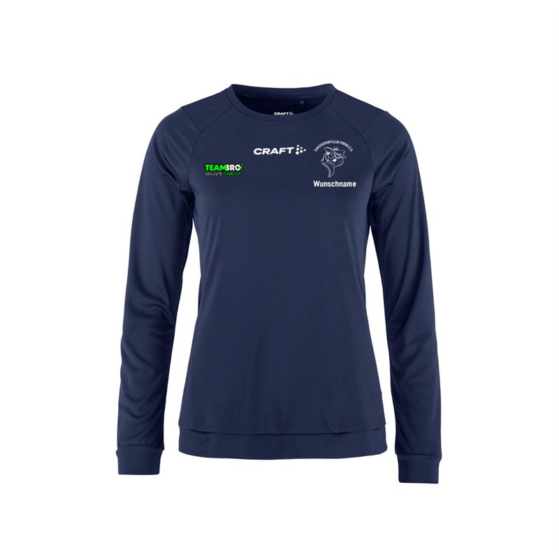Tauchsportclub Pirna Langarm T-Shirt Damen navy