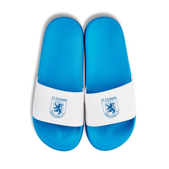 SV Germania Mittweida Badelatschen blau/weiss