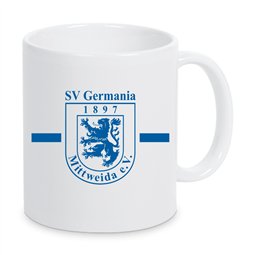 SV Germania Mittweida Tasse blau/weiß