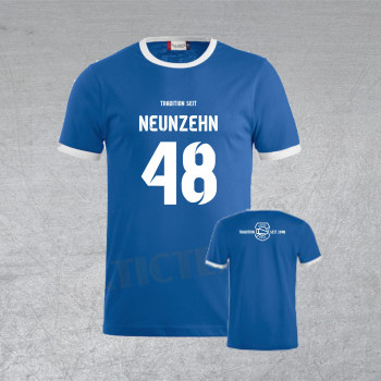 BSG Stahl Riesa Fanshirt Neunzehn 48 blau/weiß