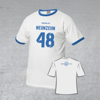 BSG Stahl Riesa Fanshirt "Neunzehn 48" weiß/blau
