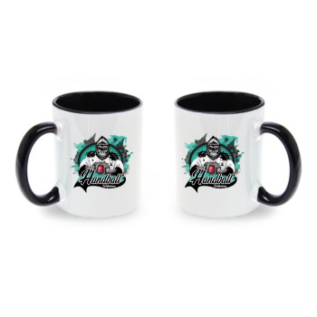 Rotation Weissenborn Tasse GORILLA HAND.BALL weiss schwarz