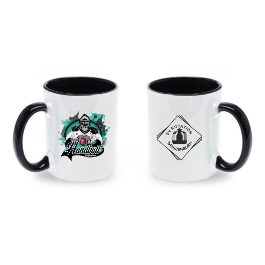 Rotation Weissenborn Tasse GORILLA + LOGO weiss schwarz