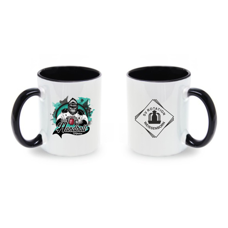 Rotation Weissenborn Tasse GORILLA + LOGO weiss schwarz