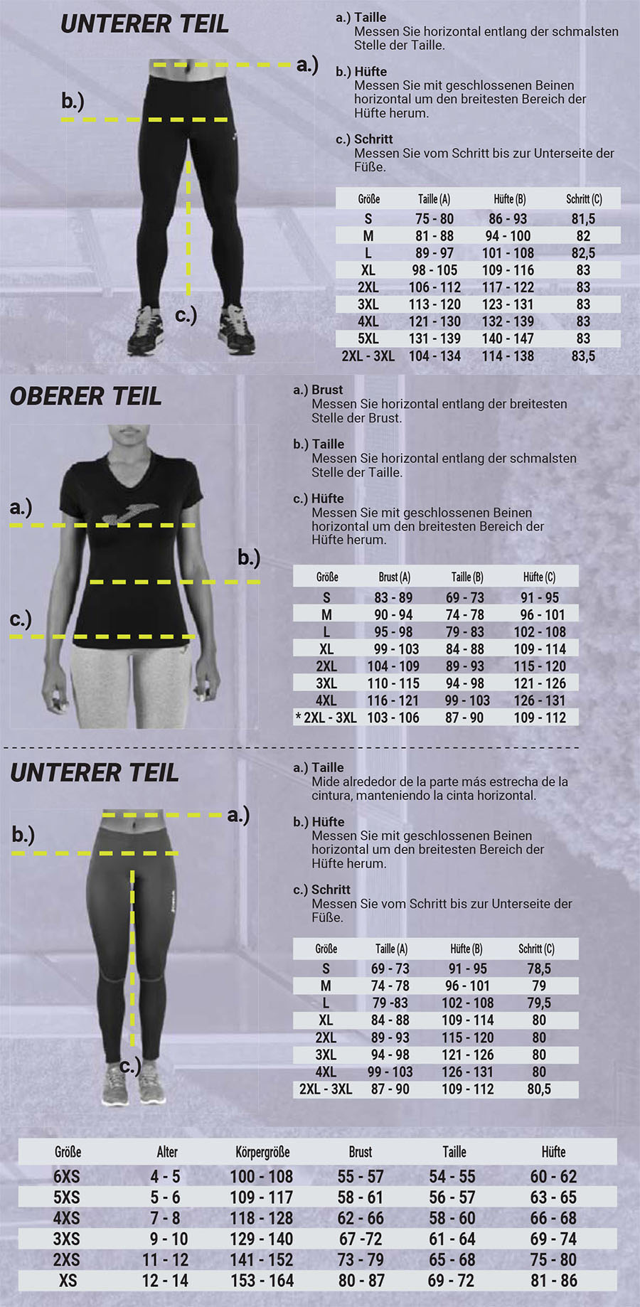 Joma Sizechart